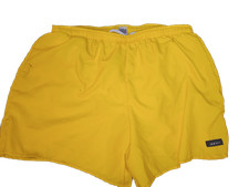 Suby Mens Swim Trunks Shorts S Yellow Vintage Lined Nylon Volley USA Made