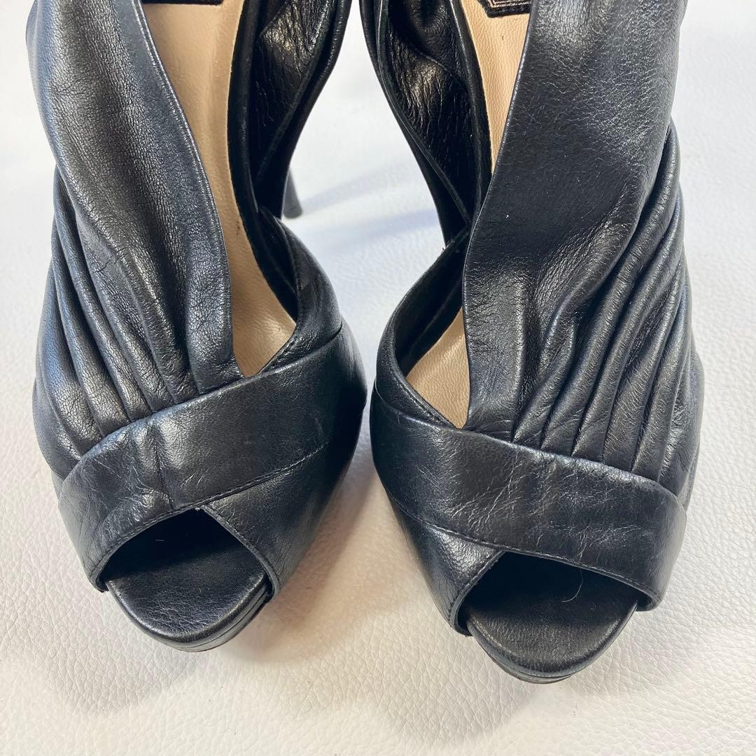 Christian Dior Pumps Heel Ribbon Leather Black EU34.5/US4.5 107319c thumbnail 4