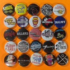 Indie Bands 1" Pinback Button Set (Includes all 25 pins) Alternative Rock 90s