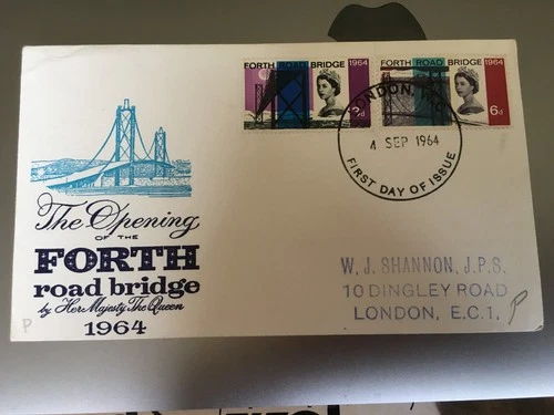 GB STAMPS RARE FIRST DAY COVER 1964 FORTH BRIDGE LONDON PHOSPHOR
