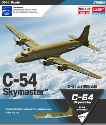 Academy 1/144 USAAF C-54 Skymaster Plastic Model Aircraft Kit #12652 Brand New