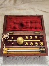 Antigue Sikes Hydrometer Glasgow J.Motherell Mahigany Case 