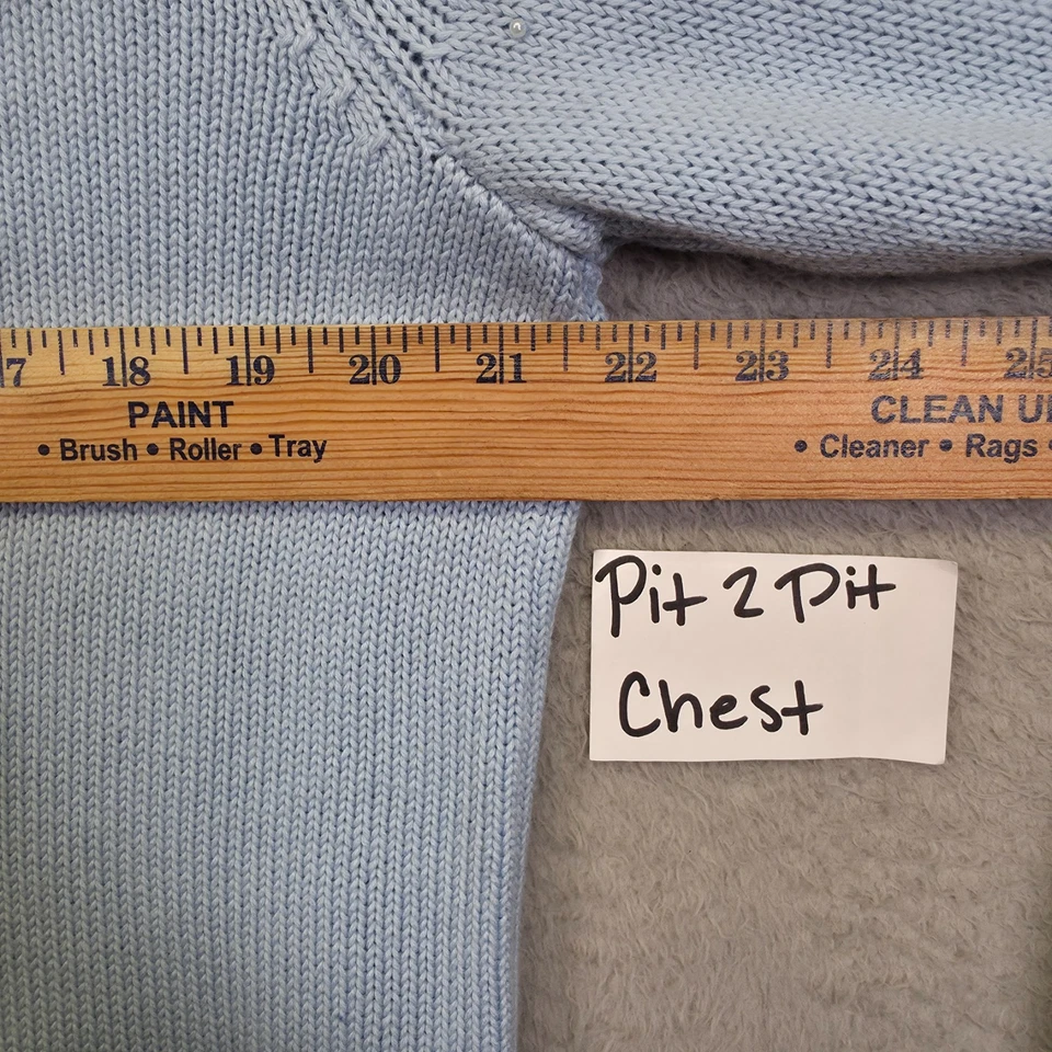 Quacker Factory Cardigan Womens M Blue Snowflake Beaded Angora Christmas Holiday - Image 3 of 4