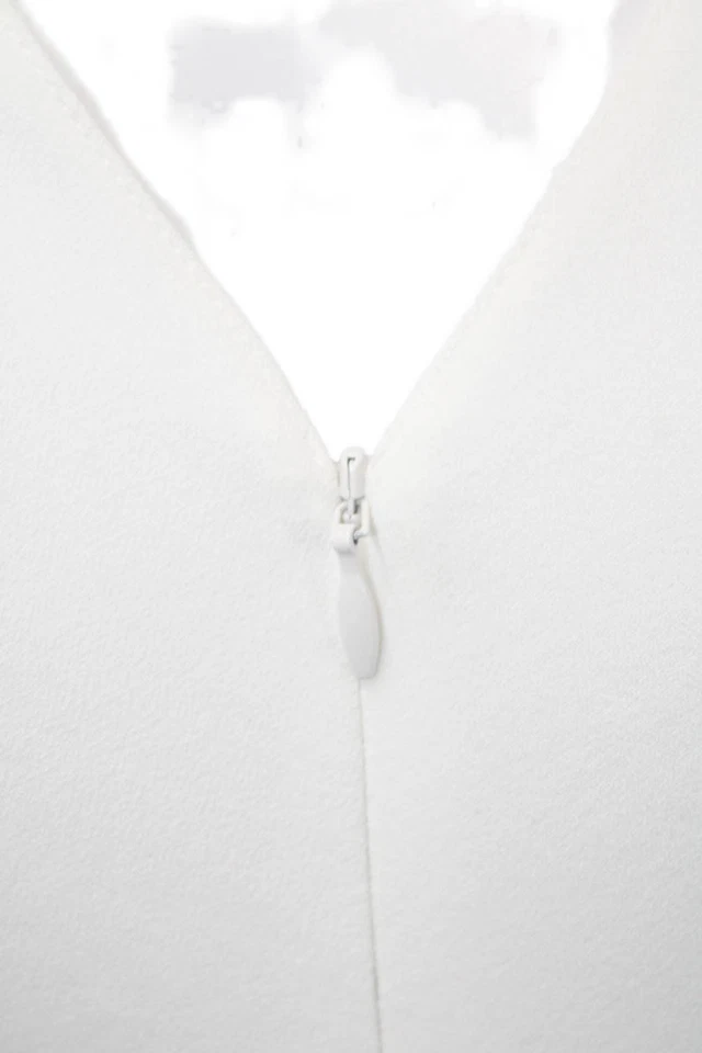 Vince Women Maxi Shirt Dress White Collared Zip Short Sleeve Size 2 - Image 4 of 4