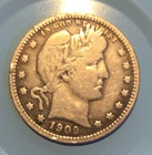 1909 Barber Quarter Silver Coin  25cent Piece