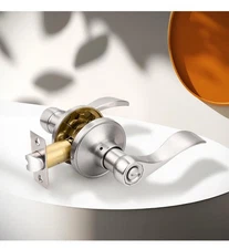 Privacy Door Levers Brushed Lever Door Handles Interior for Bedroom and Bathroom