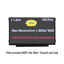 B116XAK01.6 HD 1366*768 WXGA 11.6" 40 pins LCD LED Touch Screen Assembly Display