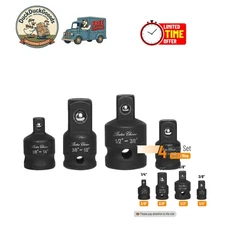 Bates 4-Piece Impact Socket Adapter Set - Chrome Vanadium Steel, Durable & Safe