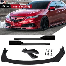 Front Bumper Lip Chin Spoiler Body Kit Splitter Side Skirt For Acura TLX