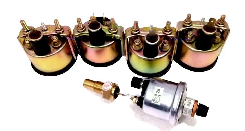 Gauges 52 mm Kit Electrical Water Temp+Oil+Fuel+Volt + 2 Sensor Units Blue Face - Image 3 of 4