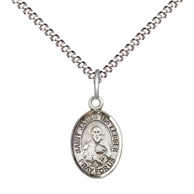 Small Pewter Saint James the Lesser Medal Pendant 18'' Lobster Claw Necklace