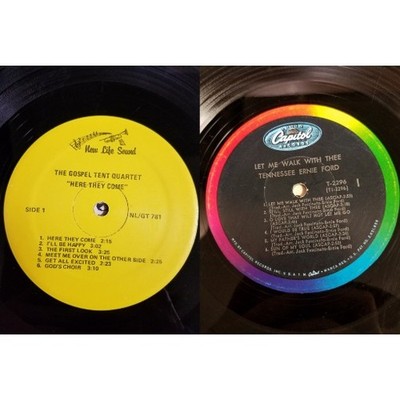 Lot 2 Gospel LPs Ernie Ford Let Me Walk With Thee, Here They Come Gospel Tent