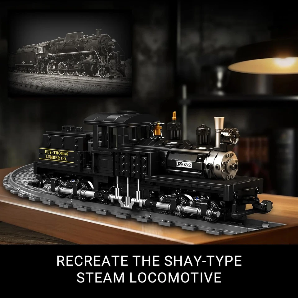 Shay-Type Steam Locomotive Building Set with LED Lighting, Remote/App Control Mo - Image 2 of 4