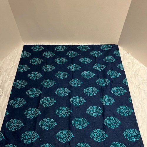 Set of 12 navy/teal floral cloth napkins