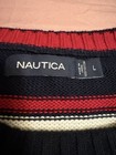 Men’s Náutica Crew Neck Sweater Navy Red & White Stripe Sz Large EUC  — photo 2