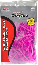 Pride Golf Tee, 2-3/4 inch Deluxe 100 Count Bag 100 Count, Citrus Pink 