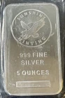 5 Oz .999 Fine Silver Sunshine Minting Silver Bar Stack Silver Weight Bar!