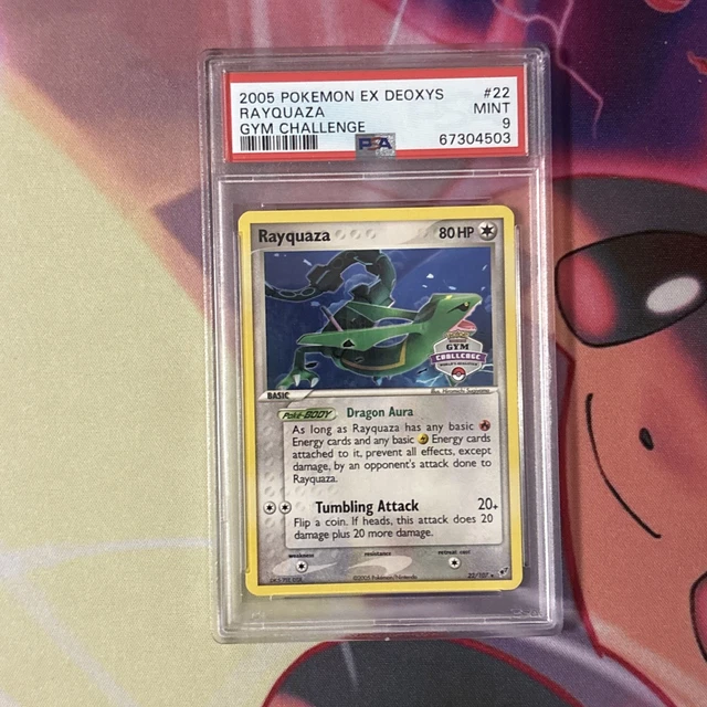 2005 Pokemon Ex Deoxys Rayquaza 022/107 Gym Challenge Stamp PSA 9