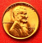1955-S Lincoln Wheat Cent Penny GEM RED BU From an Original Bank Roll