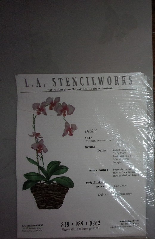 L A Stencilworks ORCHID #627 One Part – Five Overlays Stencil 22 x 12 NIP