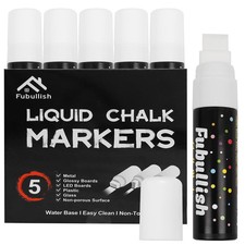 Washable Window Chalk Markers 5-Pack - Jumbo Liquid Paint for Cars Glass
