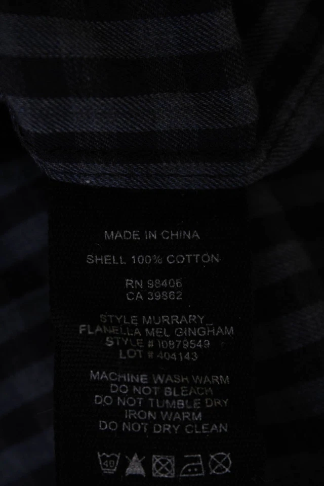 Theory 女式棉质 V 领长袖领格子衬衫蓝色 M 码 — 第 4/4 张图片