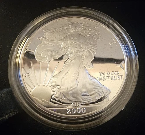 2000-P  American Eagle One Dollar, 1oz Silver Proof , OGP ,COA