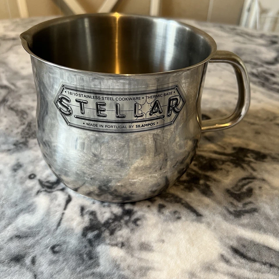 Vintage Stellar Silampos Stainless Steel 18/10 Hob Top Milk Sauce Jug Portugal - image 2 of 4
