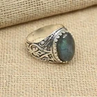 Labradorite Gemstone Ring 925 Sterling Silver Men's Beautiful Ring All Size S28
