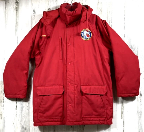 Sub-Zero Hooded Parka Explorer Antarctica Expedition Five Pocket Coat Jacket Red