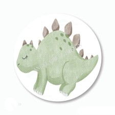 Green Stegosaurus Dinosaur Stickers Labels Scrapbook Stickers Envelope Seals