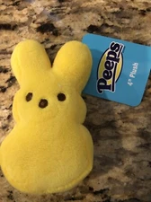Peeps Plush 4"  Bunny Rabbit Stuffed Animal Easter Yellow Toy Cute Small