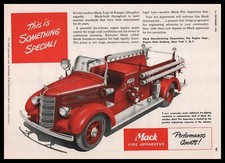 1946 Mack Fire Apparatus Truck Type 45 Pumper 500 Gallon Engine Vintage Print Ad