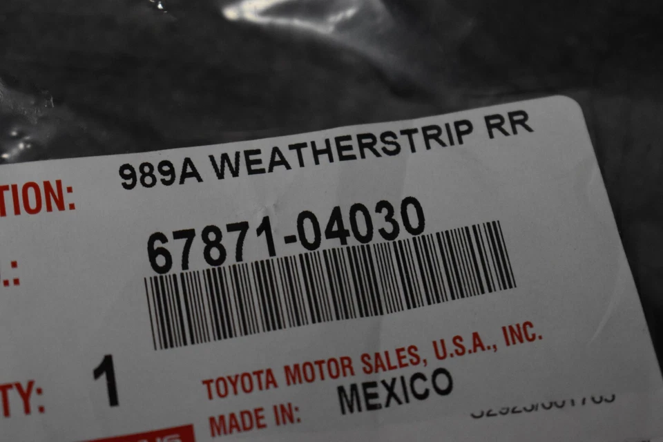 2016-2021 TOYOTA TACOMA LIMITED DOOR WEATHER STRIP FACTORY OEM - Imagem 4 de 4