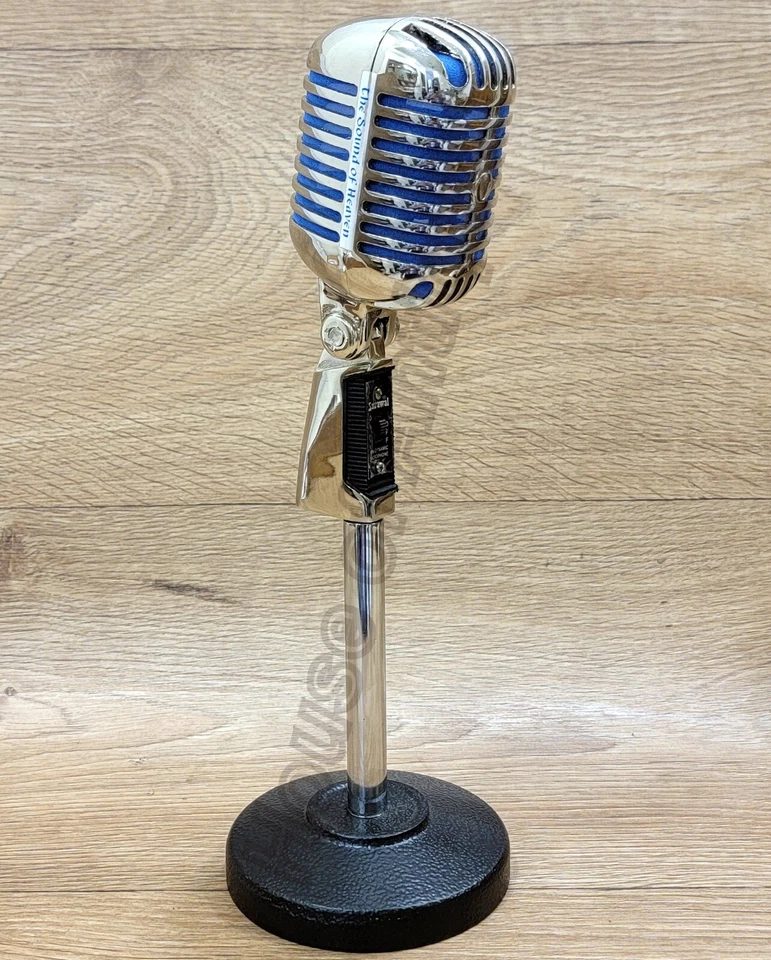 Professional Antique Replica Dynamic Vintage Metal Grill Microphone With Stand. - Image 3 of 4