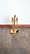 Dollhouse Miniature Fireplace Accessory Set Shovel Broom Poker Gold 1:12 Scale
