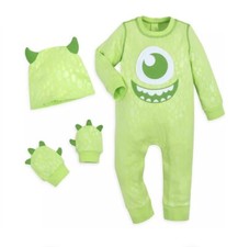 NWT Disney Store Baby Monster’s Inc. Mike Wazowski Romper Green Costume