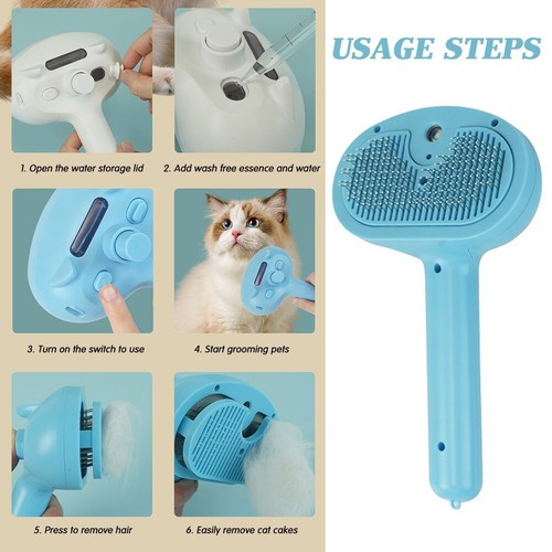 Spray Cat Brush for Shedding Remove Static Flying Hair Pet Grooming Brush - Picture 6 of 18