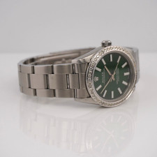 Rolex Oyster Perpetual 31mm 1ct Diamonds Green Dial Steel Automatic Watch 4