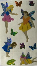 SPARKLE FAIRIES Prismatic Stickers (10pc)Forest•Butterflies•Frog•Fairytale •Fly
