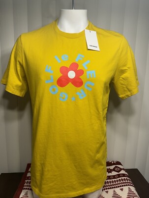 Converse Golf Le Fluer Tyler the Creator Men's T-Shirt Size Medium Yellow