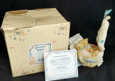 Cherished Teddies SMOOTH SAILING Boy  Girl in Basket MUSIC BOX Figurine MIB