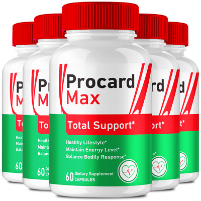 (5 Pack) Procard Max Pills, Procard Optimize Blood Circulation Advanced Formula