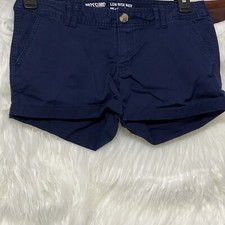 Mossimo womens low rise midi blue shorts size 4