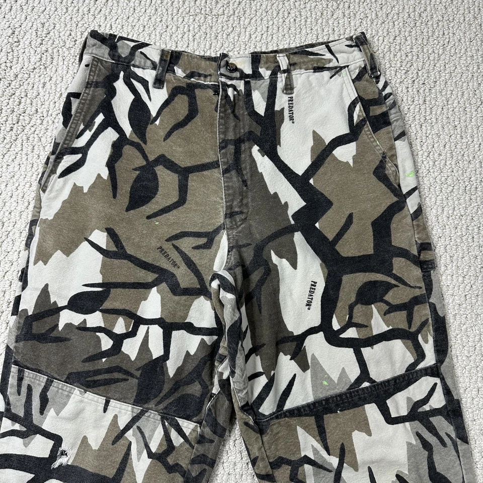 Vintage Predator Fall Gray Camo Hunting Cargo Pants Men's Medium USA Made 30x26 - Image 2 of 4