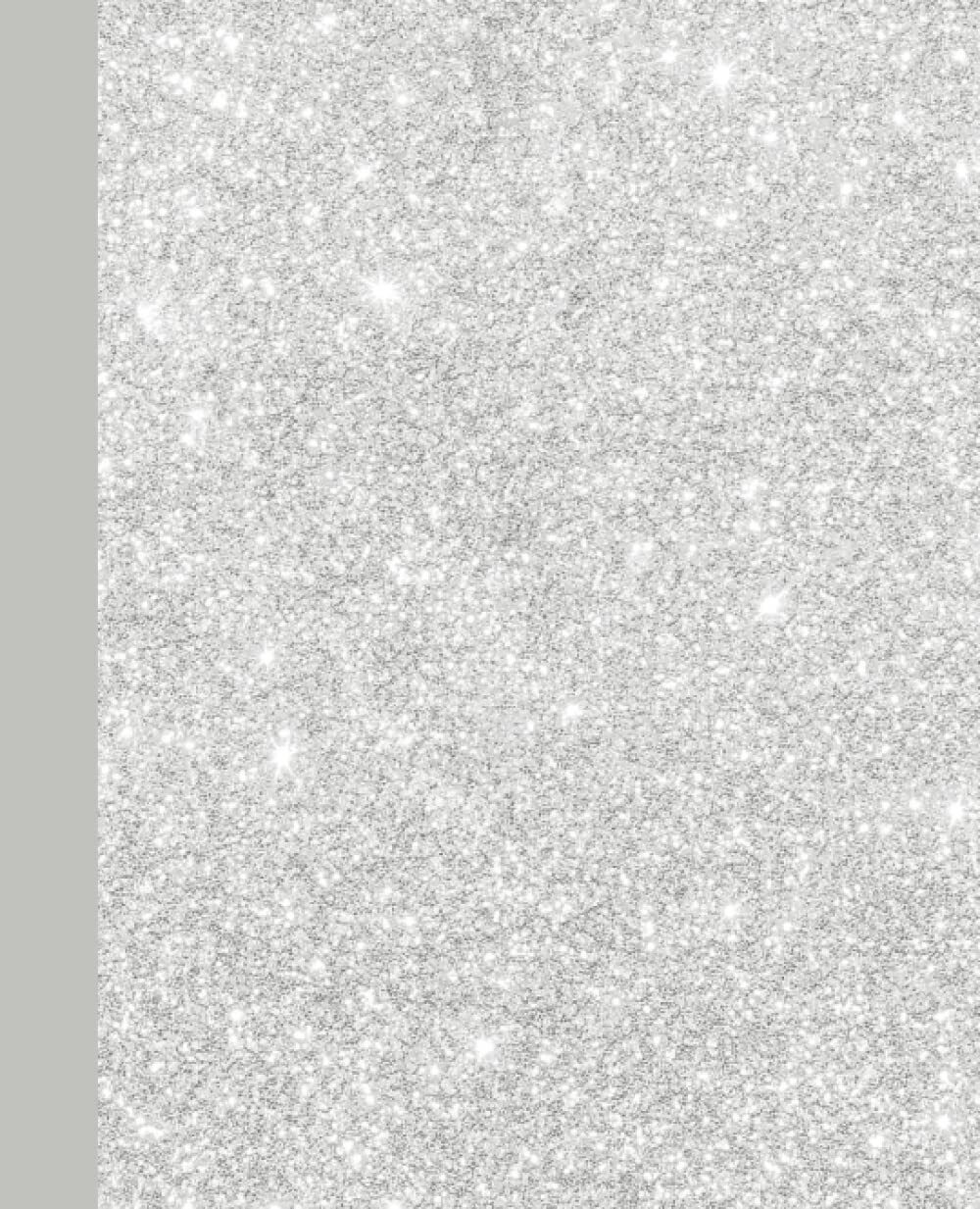 Sparkle White Glitter Composition Notebook 7.5x9.25 100 College Ruled Pages