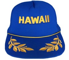 NOS vintage 80s HAWAII SCRAMBLED EGGS BRAIDED MESH TRUCKER SNAPBACK HAT hip hop