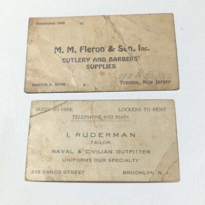 「new business card graphics」 1996年 2 Vintage 1940s Business Cards. New York & New Jersey. Free