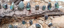 Labradorite Gemstone Rings Lot Flashy 925 Sterling Silver Plated Bulk Wholesale
