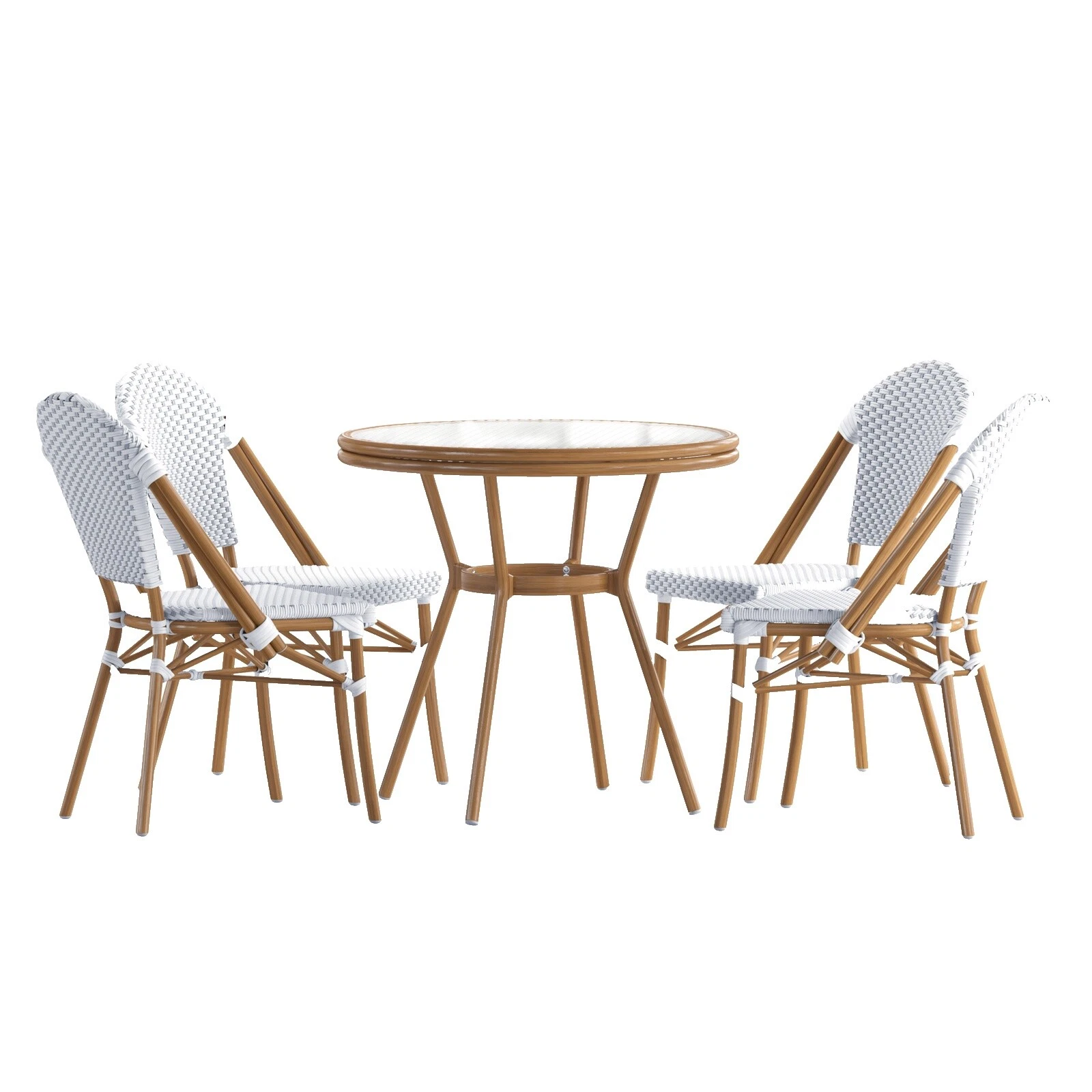 White Metal Table and Chair Sets Patio & Garden Furniture Sets